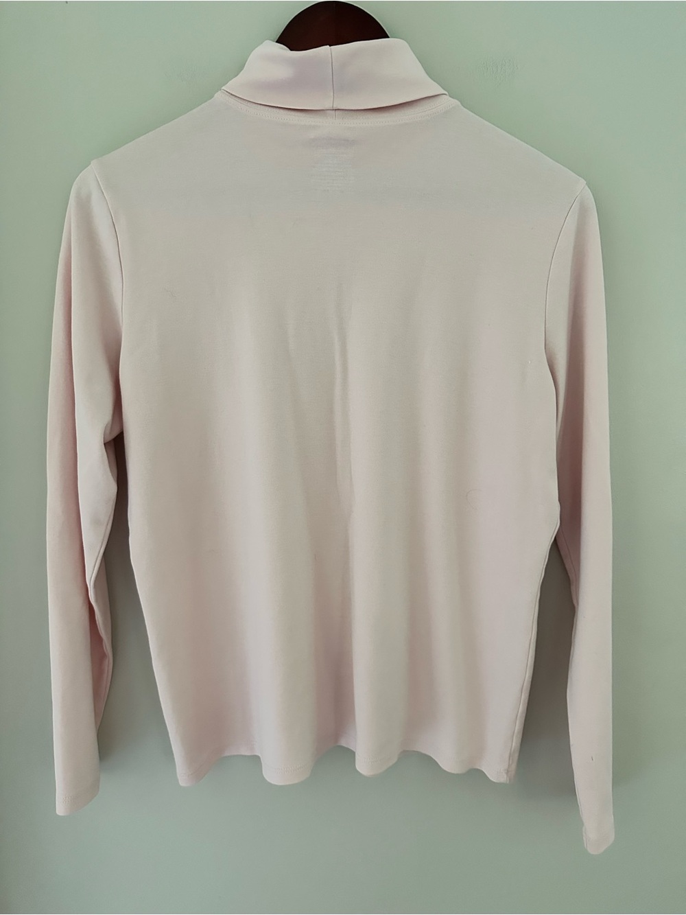 L.L. Bean Long Sleeve Turtleneck Top Light Pink Soft Supima Cotton